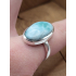 Echt zilveren Ring met Larimar maat 18.5 